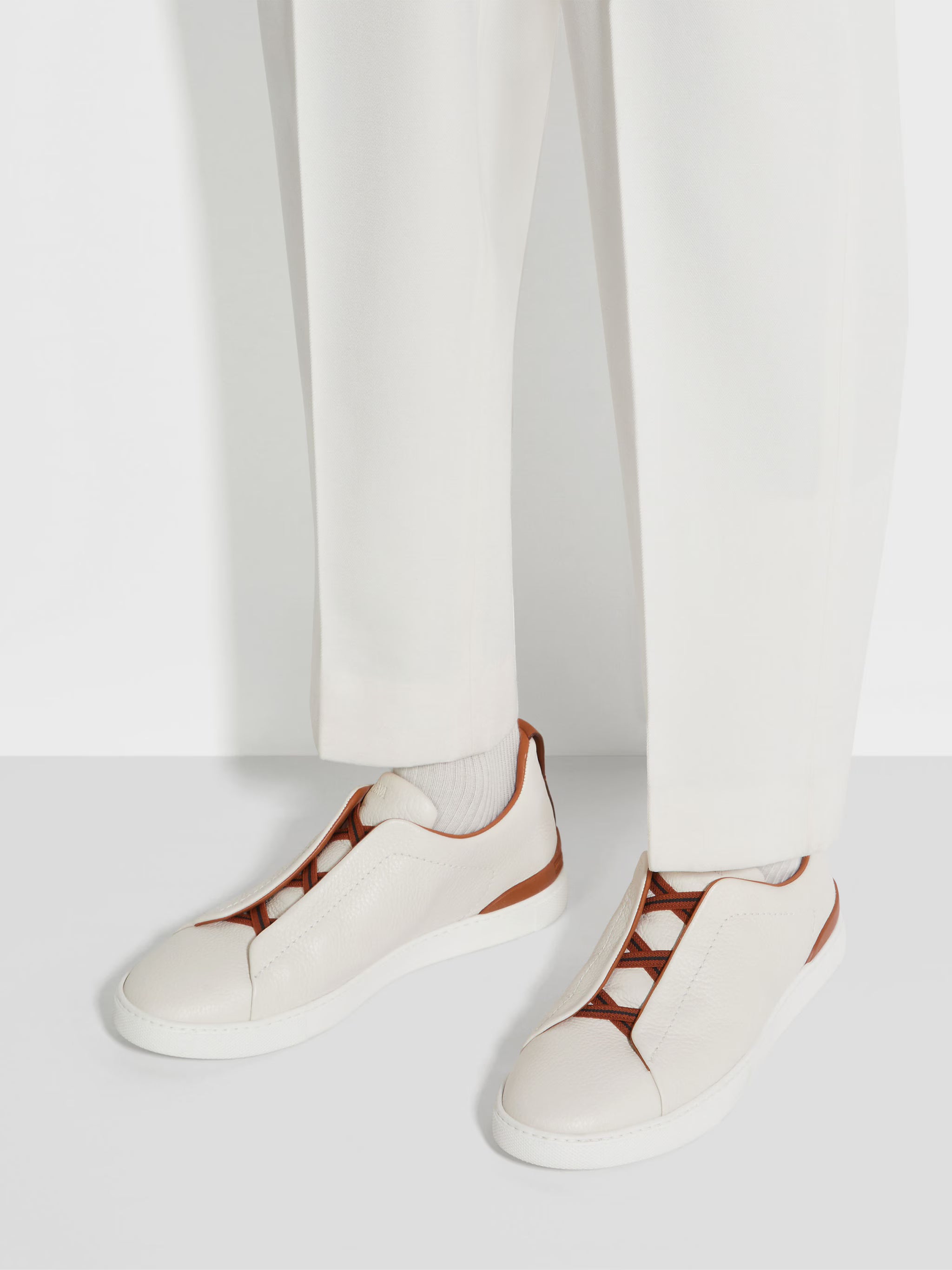 Baskets ZEG NA triple Stitch couture en cuir