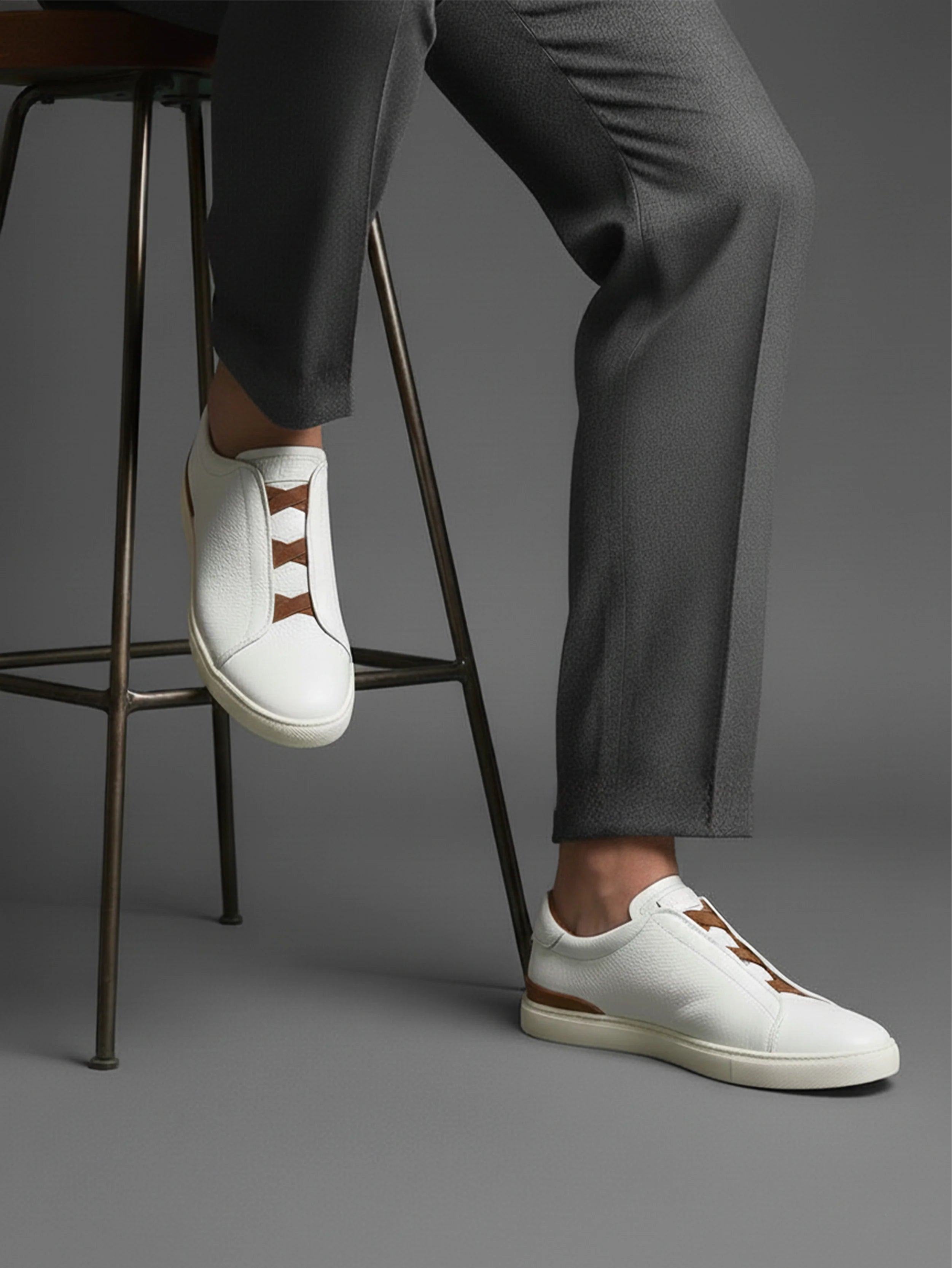 Baskets ZEG NA triple Stitch couture en cuir