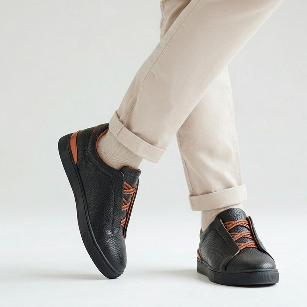 Baskets ZEG NA triple Stitch couture en cuir